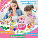 Einailvk Fabric Flower Bouquets Toys, DIY Flower Making Kit for Kids 3 4 5 6 7 8 9 10 11 12 Year Old Girl Birthday Christmas Gift, Art and Crafts Kit Toys for Girls 3-12 Year Old (Pink) by TinyTreasures Baby Boutique
