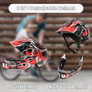 Kids Bike Helmet with Chin Guard, Adjustable Detachable Children’s Full Face Helmet for Girls and Boys, Cycling Helmets Skateboard, Scooter by TinyTreasures Baby Boutique
