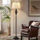 Luvkczc Vintage Floor Lamp with Cutout Design & Glowing Light - Resin Elegant Standing Lamp for Living Room, Bedroom, Office (Includes Bulb) by CozyNest Decor