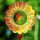 SteadyDoggie Wind Spinner - 12-Inch 3D Stainless Steel Lovebird Design with Heart Pendant - Laser Cut Metal Art Geometric Pattern - Hanging Kinetic Yard Garden Decor by GreenHaven Gardens