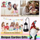 Solar Gnome Garden Statues Outdoor Décor with Lantern- Gnome Figurines Solar LED Light Lawn Ornaments - Yard Decorations for Patio, Balcony, Backyard -Unique House Warming Gifts for Mom by CozyNest Decor