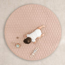 Comfy Cubs Round Kids Play Mat - Large 60 inches Soft Quilted Baby Floor Mat with Non-Slip Bottom - Plush Design for Toddlers' Playtime and Relaxation - Comfortable and Durable - Blush by TinyTreasures Baby Boutique