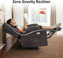 MCombo Zero Gravity Power Recliner Chair with Heat and Vibration Massage, Reclining Chair with USB Ports, Cup Holders for Living Room, Faux Leather PR621 (Brown) by CozyNest Decor