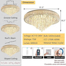 Modern Chandeliers for Living Room Crystal Ceiling Light Fixture LED Dimmable Lamp with Remote Pendant Lighting Flush Mount Ceiling Lighting for Dining Room Bedrooms by CozyNest Decor