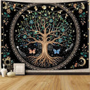 Lunerfex Tree of Life Tapastry Sun and Moon Tapastry Flower Boho Tree Mandala Wall Hanging for Bedroom and Living Room Decor Green Tree 44×60 Inches by CozyNest Decor