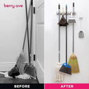 Berry Ave Broom Holder & Wall Mount Garden Tool Organizer- Kitchen, Closet, Garage & Laundry Room Storage With 5 Slots And 6 Hooks- Wall Holder For Broom, Rake & Mop Handles Up To 1.25” [Beige 2-Pack] by CozyNest Decor
