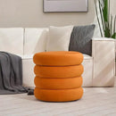 ONEVOG Round Storage Ottoman, 20" Small Ottomans Table with Removable Lid, Velvet Fabric Soft Footrest Stools for Couch, Upholstered Stuffed Circle Seat for Living Room/Bedroom/Dorm/Vanity, Orange by CozyNest Decor