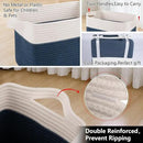 OIAHOMY Storage Baskets - Woven Cotton Rope Baskets for Shelves, Toy Towel Organizer Bins, Pack of 3, Blue & White by CozyNest Decor