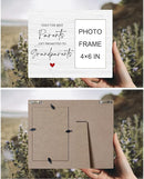 Grandparents Picture Frame Gifts - First Time Grandparents Gifts, Grandparents Baby Announcement Frame, Promoted to Grandparents Wooden Picture Frame for Tabletop or Wall Hanging 4x6 Photo by TinyTreasures Baby Boutique