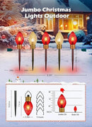Moonflor Strawberry Jumbo C9 Christmas Pathway Lights Outdoor - 8.5FT 5 LED C9 Walkway Lights Outdoor, Christmas Decoration Outside, Christmas Lights Outdoor for Lawn Holiday Yard, Red & Warm White by GreenHaven Gardens