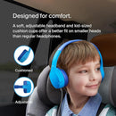 Belkin SoundForm Mini Kids Wired Headphones with Built-in Microphone & Fun Stickers, 85dB Safe Volume Limit – for Online Learning, Travel, Compatible w/iPhone 15, iPad, Galaxy S23, & More - Blue by TinyTreasures Baby Boutique