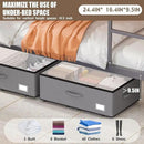 Under Bed Storage with Wheels, No Assemble Required 10 inches height Under Bed Storage bins,Large capacity Rolling Under bed Shoe Storage containers，dorm under bed storage drawers by CozyNest Decor