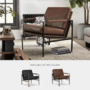 Signature Design by Ashley Puckman Mid-Century Modern Leather Accent Chair, Brown by CozyNest Decor