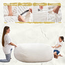 Hobestluk 3FT Bean Bag Chairs Adult Bean Bag with Portable Handle Comfy Large Bean Bag Chair with Removable Cover for Living Room Bedroom or Reading Nook (Stripe White, 3FT) by TinyTreasures Baby Boutique
