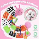 Baby Toys 6-12 Months Music Caterpillar Infant Toys Stuffed Animals 0-3-6 Months Teething Tummy Time Sensory Toys with Mirror Rattle&Pull String for Boys Girls Birthday Gifts|Pink,Knot Limb by TinyTreasures Baby Boutique