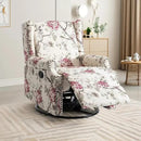 UIXE Swivel Rocker Manual Recliner Chair, Wingback Swivel Glider Fabric Nursery Reclining Sofa Chair, High Back Upholstered Arm Chair for Living Room Bedroom - Beige Floral by CozyNest Decor