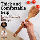 PriorityChef Premium Wooden Spoons for Cooking - 10pc with Spoon Rest and Hanging Hooks, Smooth Finish Teak Wooden Utensil Set, Heat-Resistant & Nonstick Safe, Ideal for Gifting by CozyNest Decor