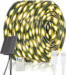 Solar Christmas Lights, 640 LED Solar String Lights 203ft 19 Modes Outdoor String Light for Xmas Trees, Festival, Balcony, Garden Decoration,Warm White by GreenHaven Gardens