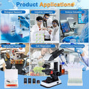 40X-2500X Binocular Microscope, WF10x and WF25x Eyepieces, LED Illumination, with Specimen Handpiece Holder, for Beginners, Microscope for Adults by TinyTreasures Baby Boutique
