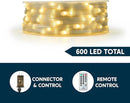 Joiedomi 600 LED Christmas Lights Outdoor,197 FT Warm White Christmas Tree Lights with 8 Modes Timer, PVC Clear Wire String Lights with Reel for Indoor Outdoor Holiday Xmas Eve Night Decorations by GreenHaven Gardens