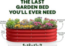Galvanized Raised Garden Beds Outdoor // 4×2×1 ft Planter Raised Beds for Gardening, Vegetables, Flowers // Large Metal Garden Box (Red) by GreenHaven Gardens