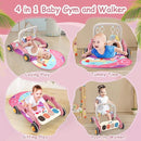 Baby Play Gym Walker Kick and Play Piano Gym for Boys Girls Play Mat Musical Tummy Time Mat Infant Christmas Newborn Gifts Toddlers (Pink) by TinyTreasures Baby Boutique