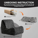 Modern Bean Bag Chair, Large Bean Bag Couch for Adults with Memory Foam Filled, Soft Faux Bunny Fur Lazy Chair for Living Room Bedroom Dorm Apartment, No Assembly Required, Dark Grey by TinyTreasures Baby Boutique