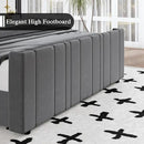 HOMBCK Queen Bed Frame Upholstered Bed with Velvet Headboard & Footboard, Vertical Channel Tufted Design/Wooden Slats/Noise Free/No Box Spring Needed/Easy Assembly, Grey by CozyNest Decor