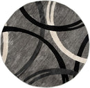 Rugshop Modern Wavy Circles Design Round Area Rug 8' Gray by TinyTreasures Baby Boutique