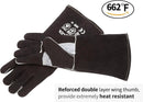 RAPICCA Welding Gloves Fire Heat Resistant: Black 16IN - Fireproof Leather For Stick Mig Flux-Core Welder Forge Blacksmith Fireplace Wood Stove Fire Pit Furnace Handling Dry ice - One Size 662℉ by GreenHaven Gardens