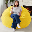 Homguava 3.5FT Bean Bag Chair: Teardrop Bean Bags with Memory Foam Filled, Compact Beanbag Chairs Soft Sofa with Corduroy Cover (Yellow) by TinyTreasures Baby Boutique