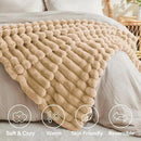 BEDELITE Faux Fur Throw Blanket for Couch, Soft and Cozy Luxurious 3D Striped Fluffy Blanket, 770GSM Thick Warm Plush Fuzzy Faux Rabbit Fur Blanket for Women Gift (Brown, 60"x 80") by CozyNest Decor