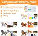 Flying Childhood Horse Sewing Kit for Kids Adults, Make 5 DIY Projects with Plush Stuffed Horse, Birthday Gifts Toys for Girls Boys Ages 8 9 10 11 12, Learn to Sew Kids Crafts by TinyTreasures Baby Boutique