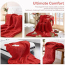 Chunky Knit Blanket - Luxury Soft Cozy 60 * 80 Throw Blanket,100% Woven Blanket Rope Knot Throw Blanket for Couch, Sofa, Home Decor, Gift - Machine Washable（Wine red） by CozyNest Decor