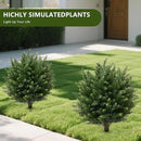 28" UV Resistant Artificial Shrubs for Outdoors - Real Looking Faux Bushes, Fake Cedar Trees, Outdoor Faux Ball Plants & Topiaries - Set of 2 Artificial Shrubs, Artificial Bushes for Garden Decor by GreenHaven Gardens