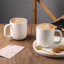 AmorArc 14oz Coffee Mugs Set of 6, Speckled Ceramic Coffee Mugs with Large Handle & Wavy Rim for Latte/Hot Cocoa/Tea, Coffee Cups for Men Women. Oven, Dishwasher&Microwave Safe, Speckled White by CozyNest Decor
