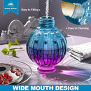 Glass Hummingbird Feeder for Outdoors Hanging, 26Oz Bird Nectar Feeder with Perch & 5 Flower Feeding Ports, Leak Proof for Outside Garden Decor Backyard, Gifts for Women Mom, Purple Blue by GreenHaven Gardens
