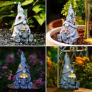 Goodeco Sitting Gnome Holding Flower Statue - Solar Garden Gnomes Decor for Outside with LED Lights, for Women or Moms, Housewarming Gnome Decorations by GreenHaven Gardens