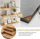 Floating Picture Ledge Shelves 36 Inch Solid Oak Wood Set of 2, Rustic Wall Storage Shelves with Lip, Kids Bookshelf, Photo & Picture Ledge Shelves for Bedroom, Living Room, Kitchen by CozyNest Decor