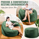 4FT Bean Bag Chair: Bean Bag with Velvet Cover, Fluffy and Comfy Bean Bag Chairs for Adults and Kids, Bean Bag Sofa Filled with High-Density Sponge for Gaming (Green) by CozyNest Decor
