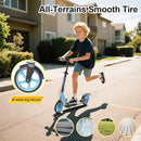 Kick Scooter for Kids Teens & Adults, 4 Adjustable Heights, 8IN All Terrain Big Wheels, Dual Brakes & Dual Suspension, Foldable and Lightweight, Gifts for Girls Boys by TinyTreasures Baby Boutique