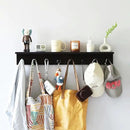 Entrance Coat Rack ，Coat Hooks, Wall-Mounted Wooden Hook Rack, Wall-Mounted Shelves are Very Suitable (Black Finish-2) by CozyNest Decor