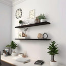 Wood Floating Shelves for Wall Decor, Rustic Wall Shelves for Bedroom Bathroom Kitchen Living Room, Set of 4 Walnut 36 Inch by CozyNest Decor