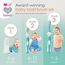 Cherish Baby Care Baby Toothbrush & Toddler Toothbrush Set (0-2 Years) - BPA-Free & Safety-Tested, 2023 Award Winner, Food-Grade Silicone (Teal) by TinyTreasures Baby Boutique