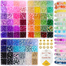 Funtopia 8mm Glass Beads Bracelet Making Kit, 1540pcs 70 Colors Crystal Beads for Jewelry Making, Round Glass Beads for Bracelets and DIY Crafts, Solid and Crackle Colors by TinyTreasures Baby Boutique