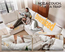 Oversized Modular Sofa Comfy Cloud Couch with Storage, Extra Deep Plush Sectional Sofa Set for Living Room, Covers Washable, Chenille, Olar (White, 4-Seater with Ottoman, l-Shaped) by CozyNest Decor