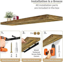 Sorbus Floating Shelves for Wall - 48 Inch Long Bathroom Shelves, Wall Decor for Bedroom, Kitchen, Living Room & Book Storage - Mounted Floating Shelf with Invisible Brackets (Rustic Brown, 2 Pack) by CozyNest Decor