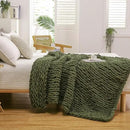 WESHIONGOO Chunky Knit Blanket Throw 50"×60" Knitted Throw Blankets for Couch Bed Fluffy Soft Blanket with Jumbo Chenille Yarn Thick 100% Handmade (Olive Green) by CozyNest Decor