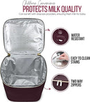 BreastMilk Cooler with Ice Packs and Tote Bags for Nursing, Large Capacity, Waterproof, Fits 9 Baby Bottles Up to 11 oz, Dark Brown by TinyTreasures Baby Boutique