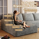 136" Sectional Couches for Living Room Modern Modular Sofa with L-Shape Couchs Upholstered Boneless Couch Deep Seat Sectional Couch with Chaise (Grey, Left Facing Chaise+3Seaters) by CozyNest Decor